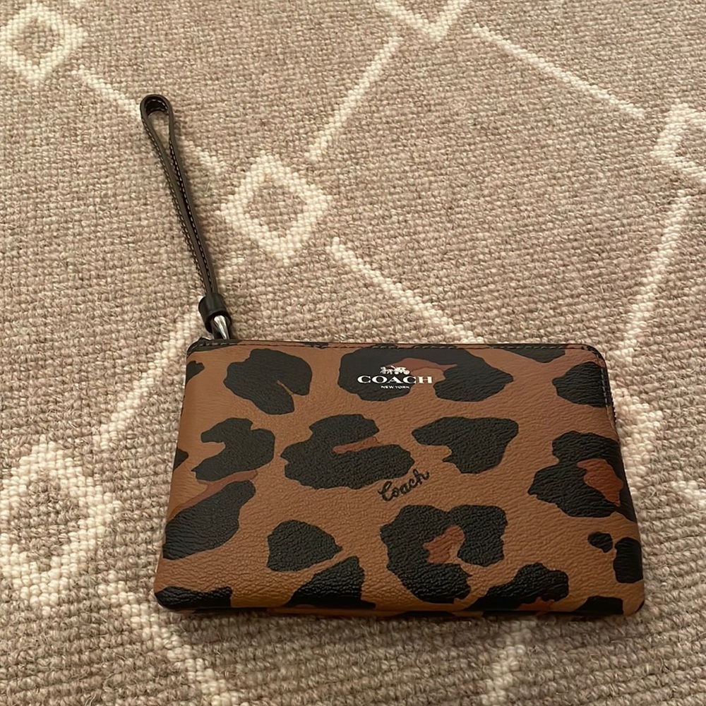 Coach NEW animal print wristlet